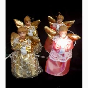 Vintage christmas porclian head Angels lights 1960